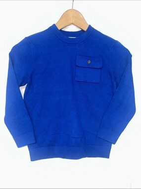 Old Navy toddler Bright Blue Crewneck Sweater with Button Chest Pocket